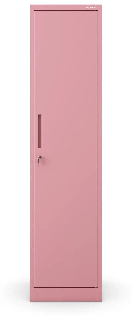 Keskeny irodai szekrény ALEX, 450 x 850 x 400 mm, Fresh Style: púderrózsaszín