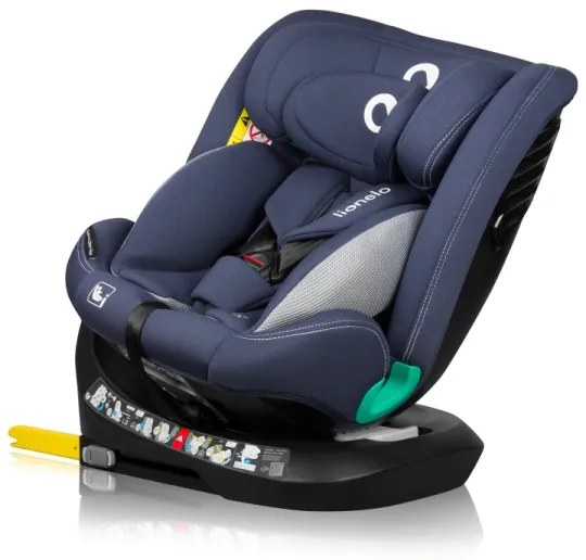 Lionelo - Forgatható autósülés alappal BASTIAAN ONE i-Size 40-150 cm tengerészkék