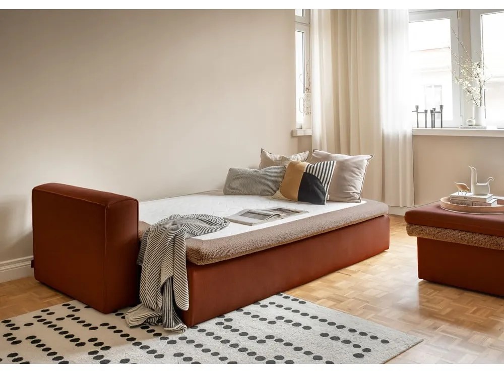 Téglavörös kinyitható kanapé 237 cm Wilson – Miuform
