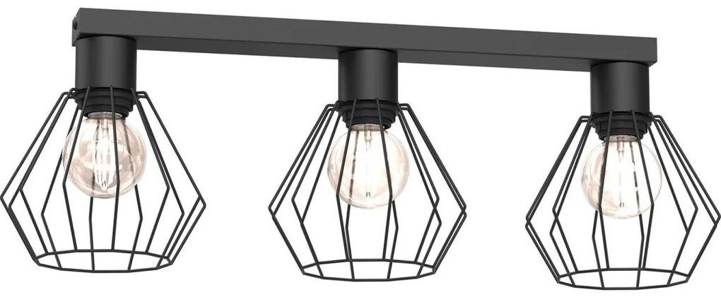 Spotlámpa LETI 3xE27/15W/230V fekete