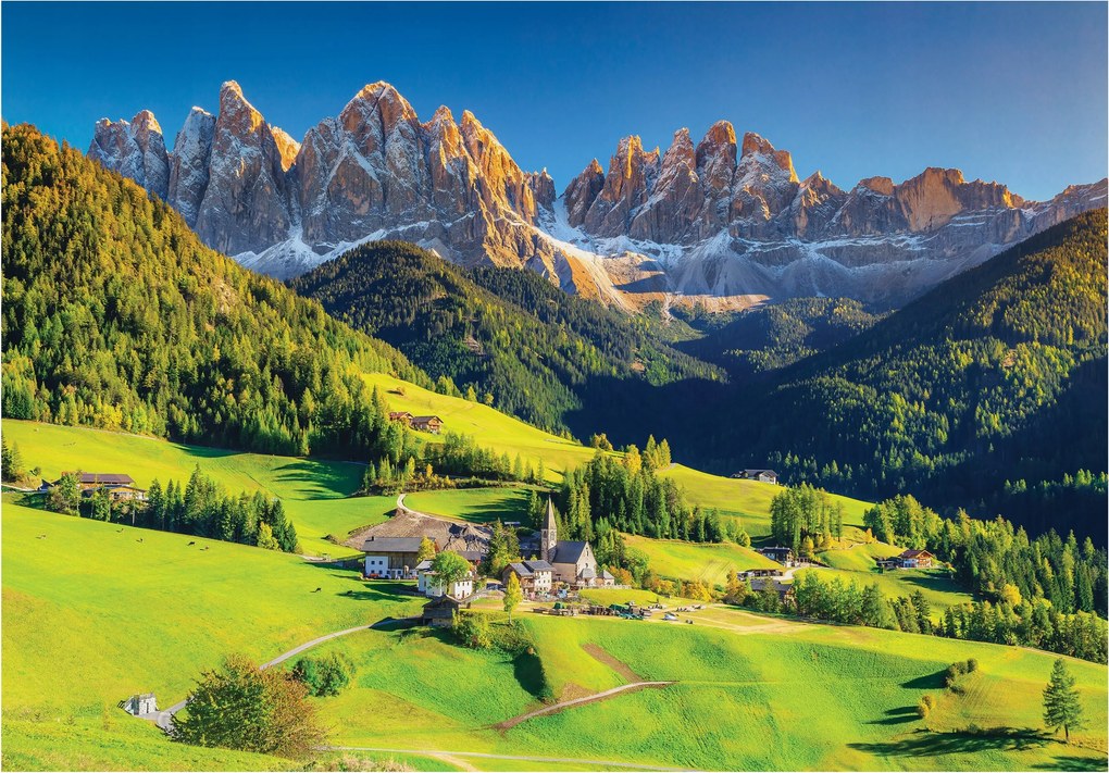 Flizelin fotótapéta Hegyi táj Falu a hegyekben természet 254x184 +ragasztó