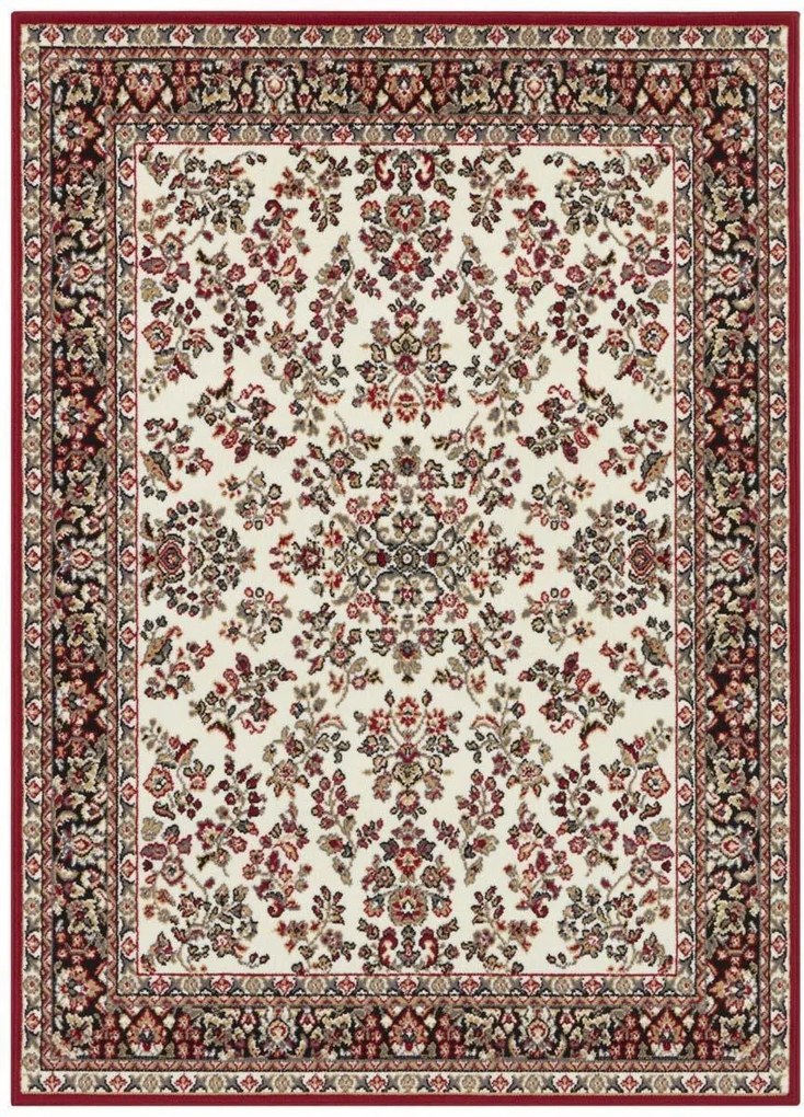 Hagyományos szőnyeg nappaliba 180x260cm, krémpiros, puha sörtékkel