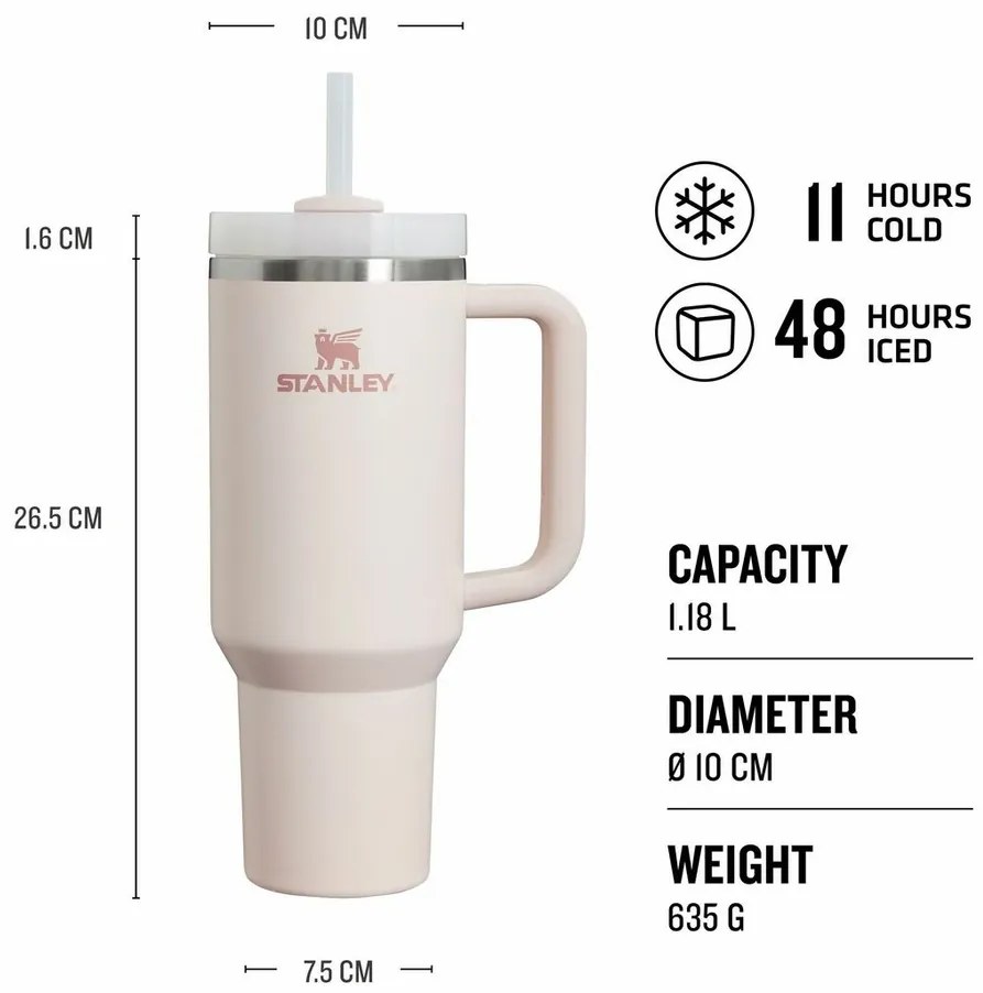 STANLEY Quencher H2.O FlowState pohár 1180 mlRózsakvarc 2.0