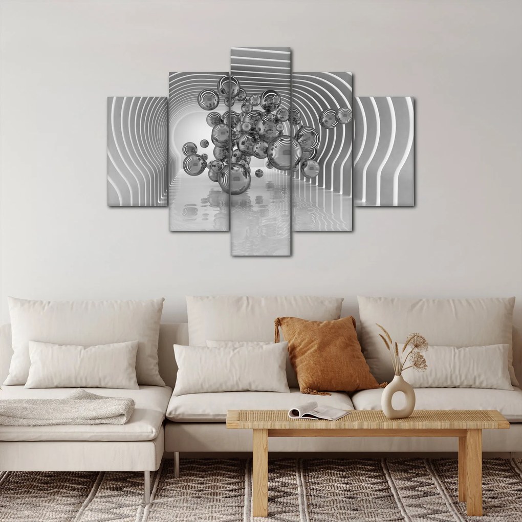 Kép - Fekete-fehér buborékok (150x105 cm)