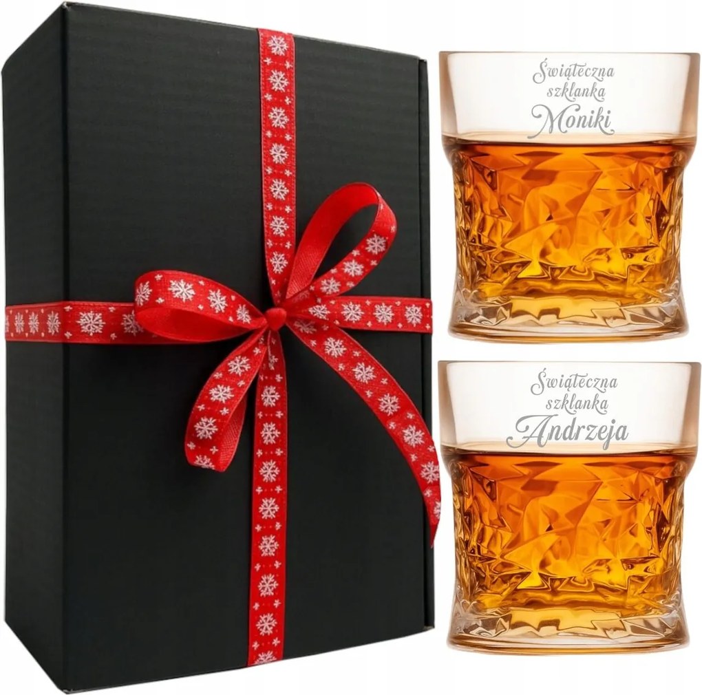 2 db-os whiskys pohár szett gravírozással Kristály 340ml Születésnapi ajándék