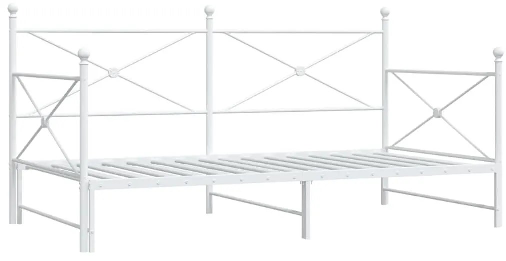 Daybed with Trundle without Mattress White 107x203 cm acél