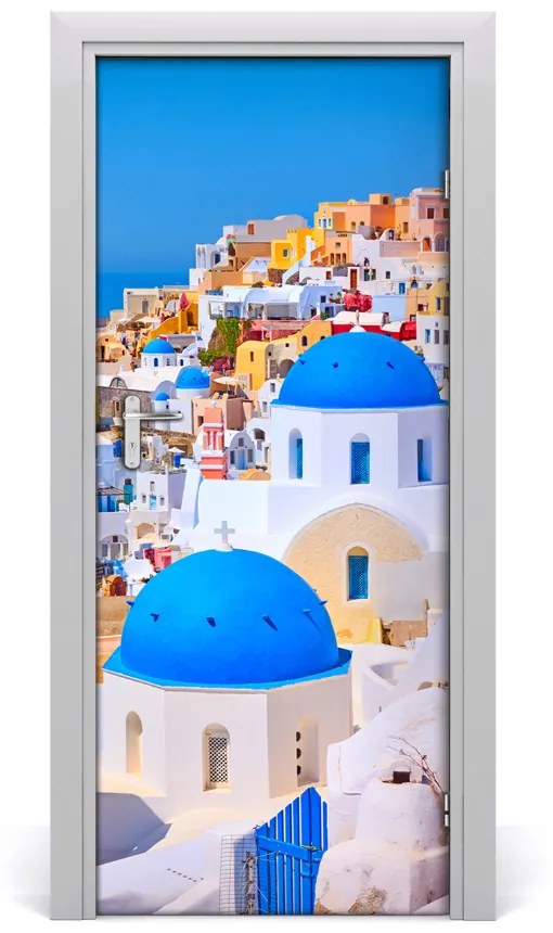 Poszter tapéta ajtóra Város Santorini 95x205 cm