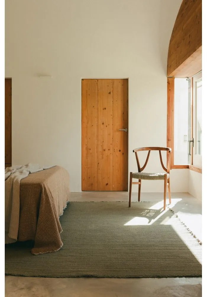 Okkersárga pamut takaró 130x180 cm Handloom – Lorena Canals