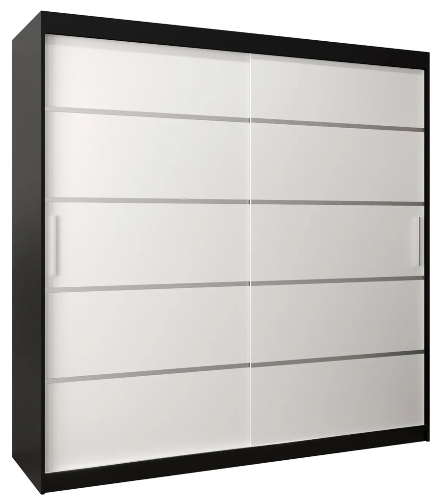 Ruhásszekrény 250 cm Verika 1 250 (fekete + fehér). 1063748