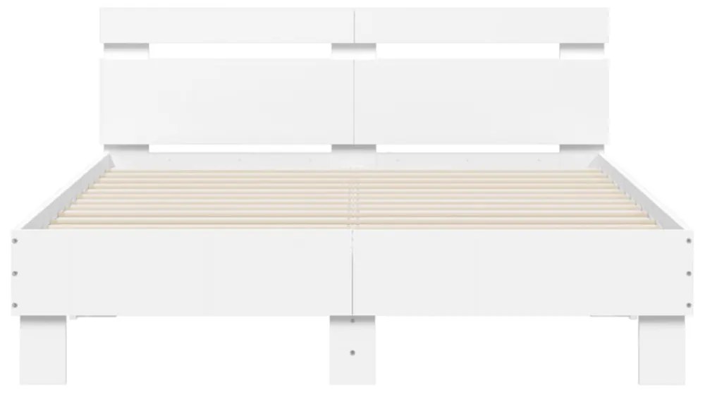 fehér ágykeret fejtámlával és LED-del 120 x 200 cm