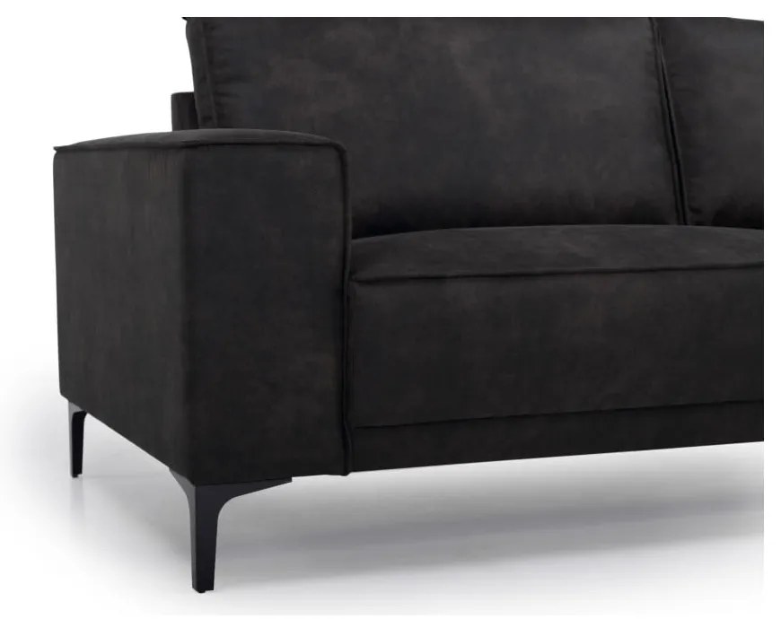 Antracitszürke bőrutánzat sarokkanapé (bal oldali) Copenhagen – Scandic