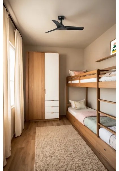 FARO 33825WT - Mennyezeti ventilátor HEY S fekete átm. 90 cm WT + távirányítás