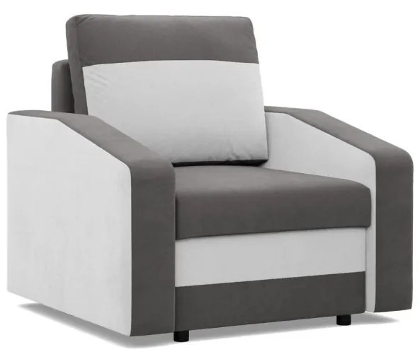 Hewlet fotel, szövet anyag, hab töltet, szürke - fehér