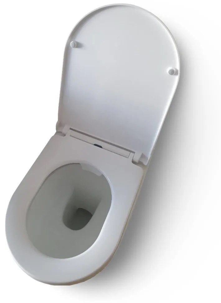 Eros ES OVAL - padlón álló WC - ülőkével komplett - perem nélküli öblítés - alsó/ hátsó kifolyású