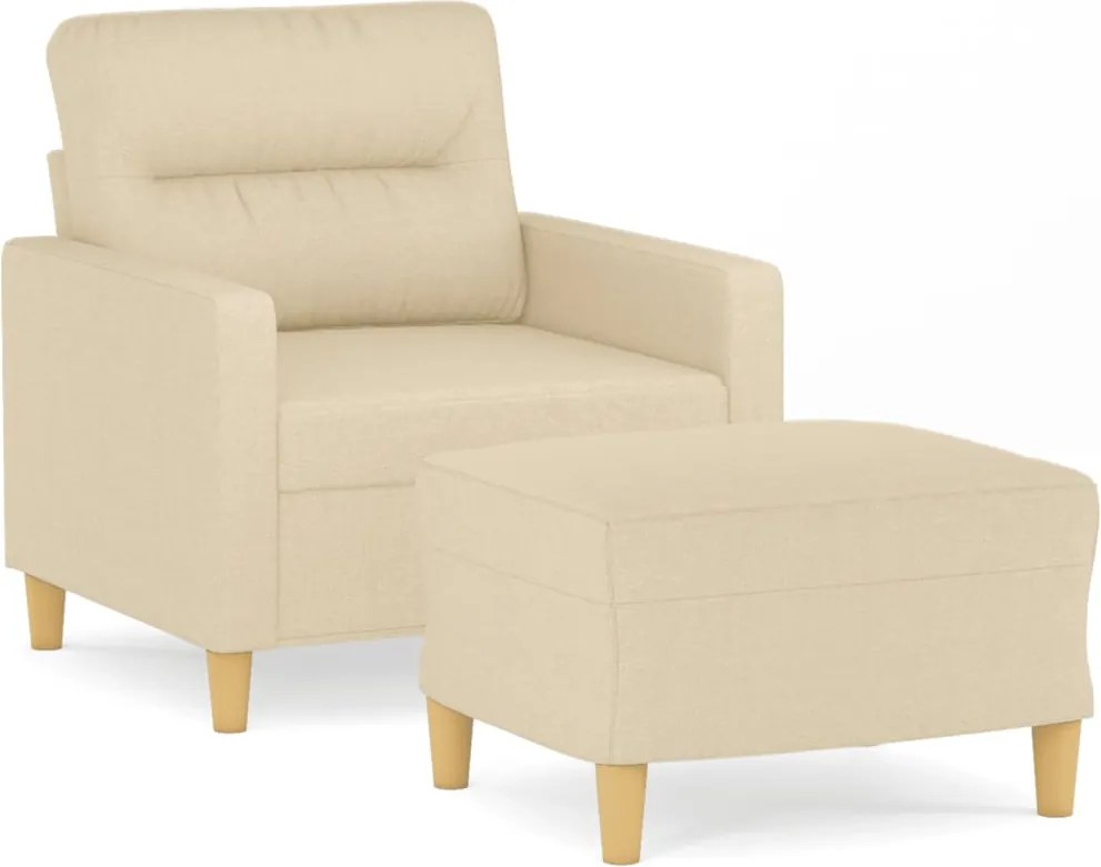 vidaXL krémszínű szövet kanapéfotel lábtartóval 60 cm