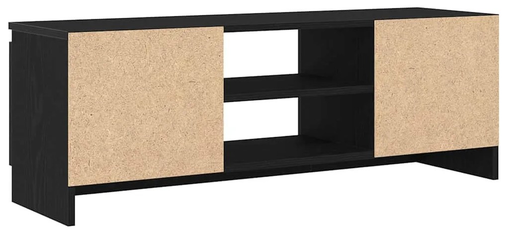 fekete tölgy színű szerelt fa TV-szekrény 102x30x36 cm