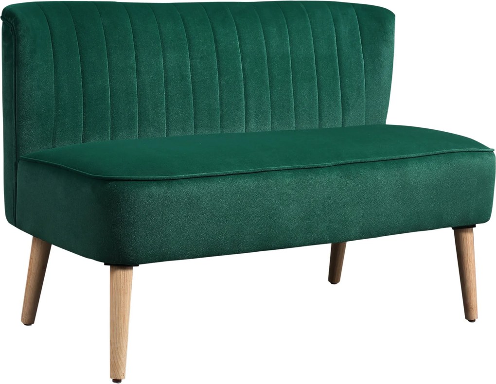HOMCOM kétüléses kanapé — kompakt, bársonyhatású ülőgarnitúra nappaliba és kis terekbe, sötétzöld (117 x 56,5 x 77 cm) | Aosom