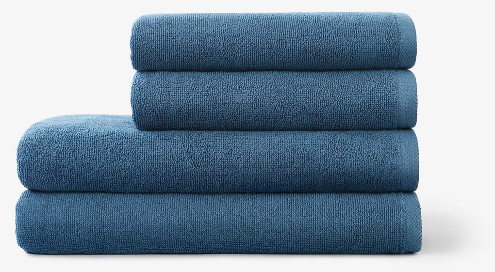 Goldea bordűr nélküli frottír törölköző és fürdőlepedő soft – petróleum színű 70 x 140 cm