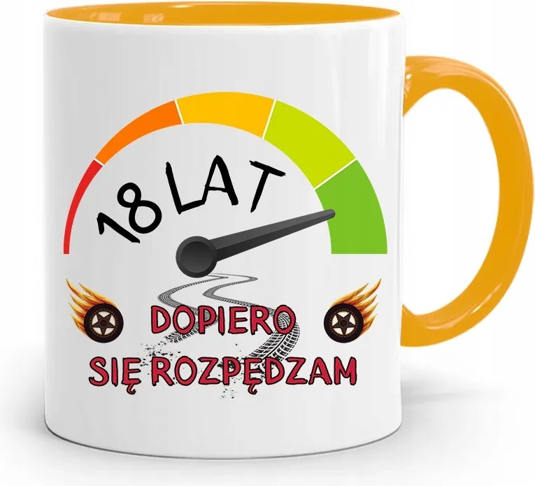 Születésnapra 18 18. 18. Bögre Sárga Ajándék fényképes nyomattal