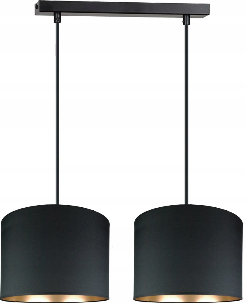 Függőlámpa Golden 2 Fekete Lámpabúra Arany Belsővel Modern Az Asztal Felett