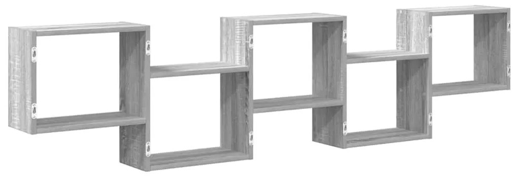 szürke sonoma színű szerelt fa fali kockapolc 5 rekeszes színű