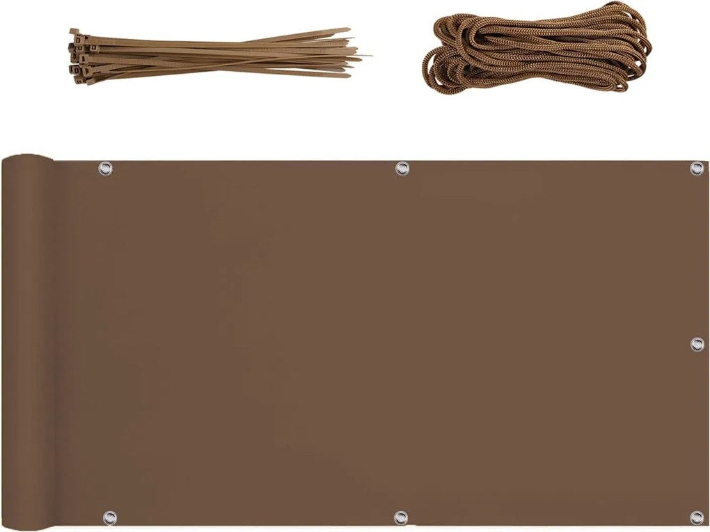 Erkélyszőnyeg Erkélyvédő Barna 90 x 300 CM