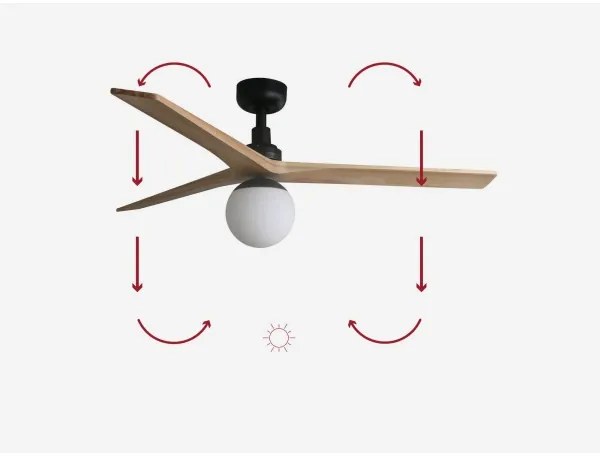 FARO 34283-11L - Mennyezeti ventilátor KLIM M 1xE27/15W/230V fenyő/fekete + távirányító