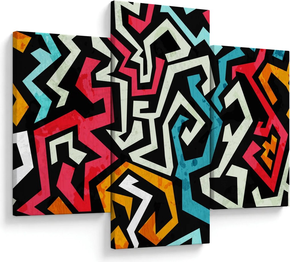 Grafikus absztrakciós kép (90x60 cm)