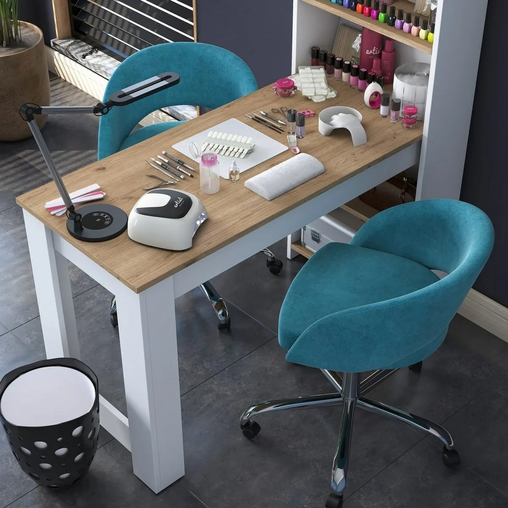 Milano White and Walnut kozmetikai asztal