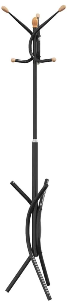 fekete porszórt vas ruhafogas 176 cm