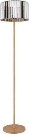 Globo 40220146 Állólámpa, fém fa megjelenésű, füstszínű K5 kristályok, kábel PVC fekete, lábpedál kapcsoló a kábelben, ø: 350mm, M: 1500mm, kábel hossza 1800mm, 1x E27 60W 230V izzó nélkül