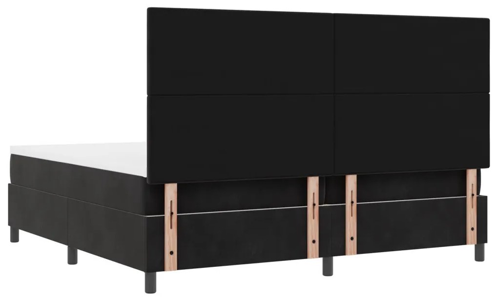 vidaXL Boxspring Ágy Matrac nélkül Fekete 200x200 cm Bársony