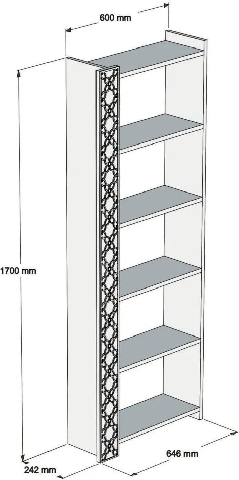 City könyvespolc, dió-krém, 64,6 cm