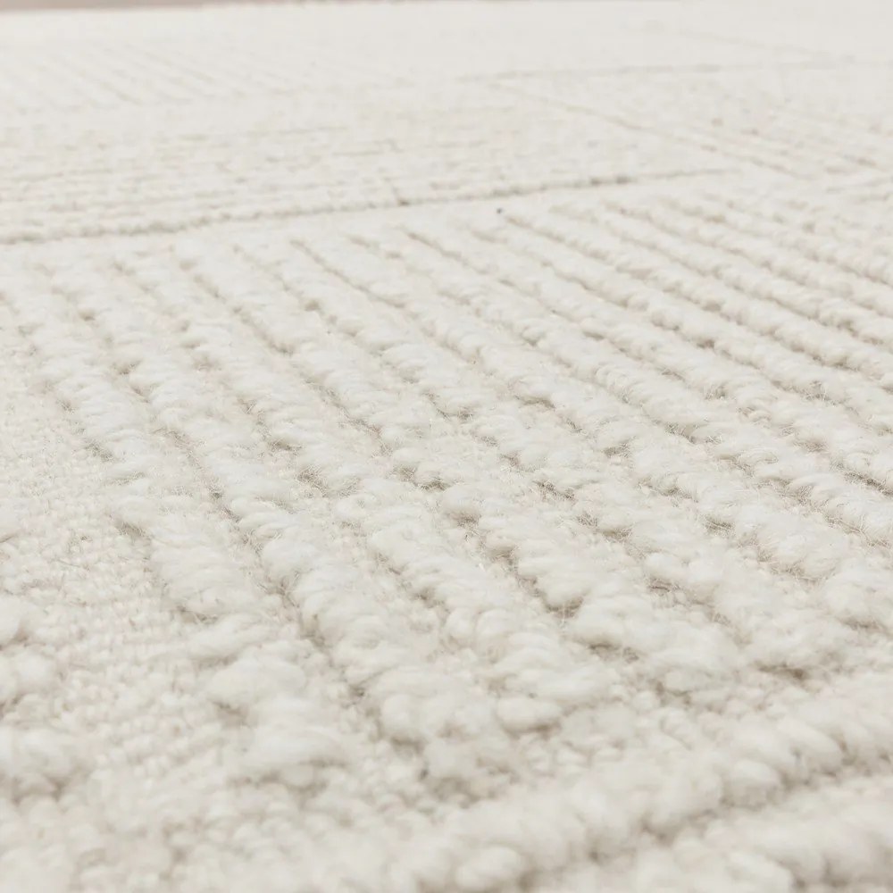 Elefántcsont színű kézi szövésű gyapjú szőnyeg 120x170 cm Zennith Grid – Asiatic Carpets