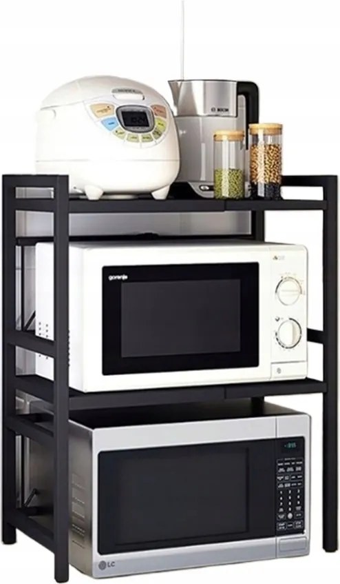 Állítható Dupla Polc Állvány Konyhai Mikrohullámú Sütő Fölé Ajándék