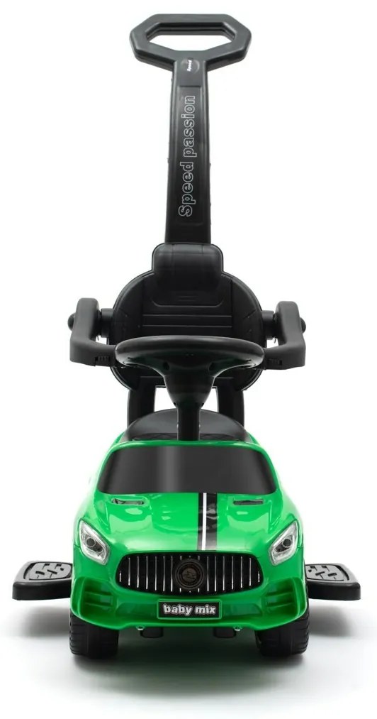 Baby Mix gyerek futóbicikli hanggal és vezetőrúddal Racer, zöld