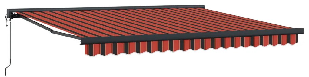 Kézi Behúzható Napellenző LED lámpákkal sárga és narancssárga 400x350 cm