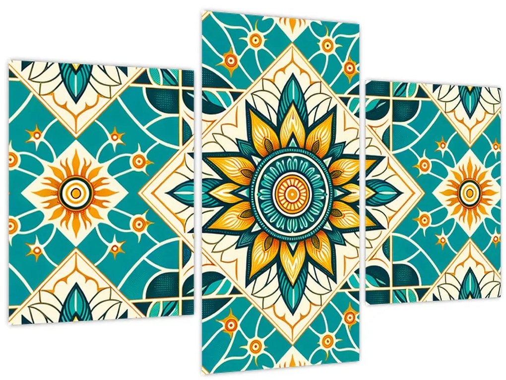 Kép - Türkiz minta (90x60 cm)