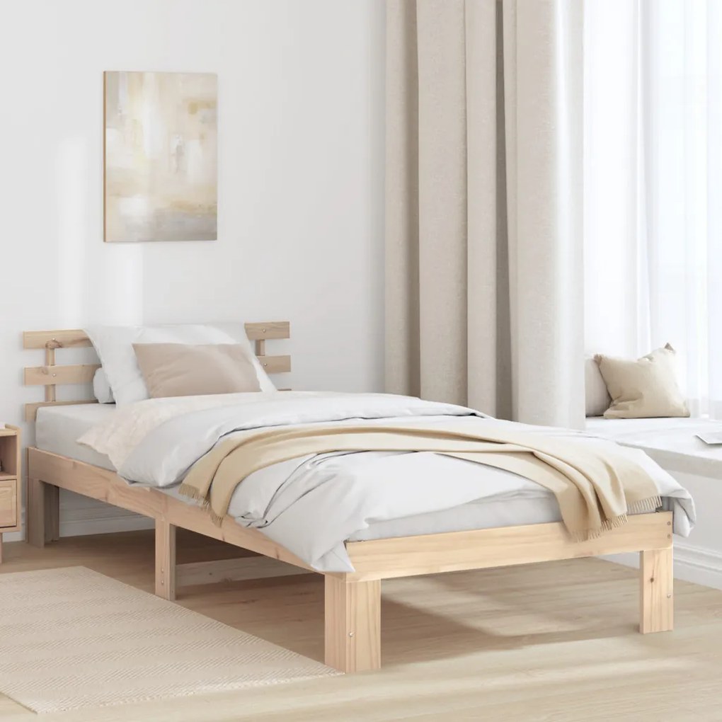Fenyőfa Ágykeret Természetes Fa 75 x 190 cm Ágykeret