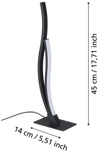 Eglo 901208 - LED Asztali lámpa GRISOLIA LED/12W/230V 4000K fekete