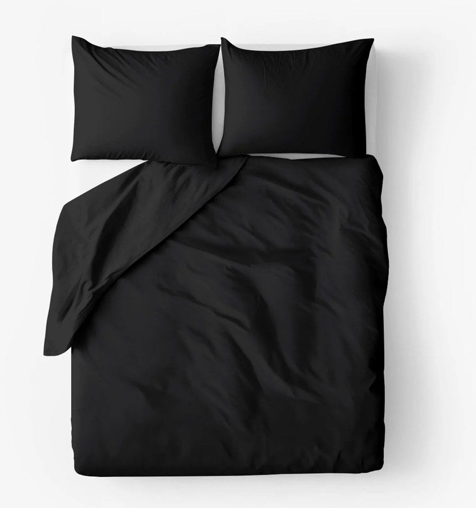 Goldea pamut ágyneműhuzat garnitúra - fekete 140 x 200 és 70 x 90 cm
