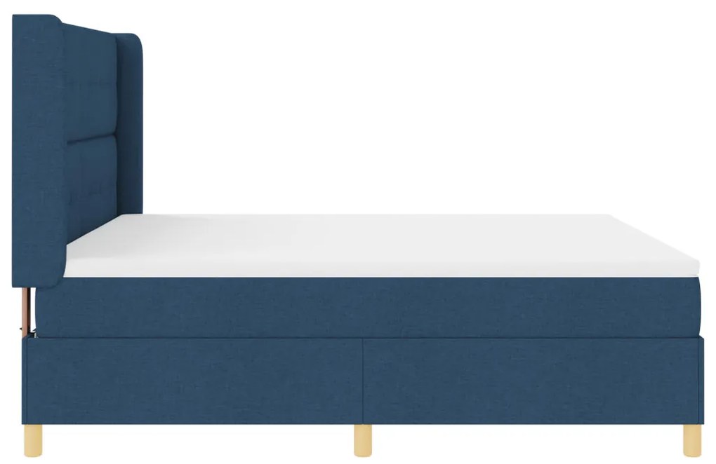 Boxspring Ágy Mattal Kék 180x200 cm Szövet