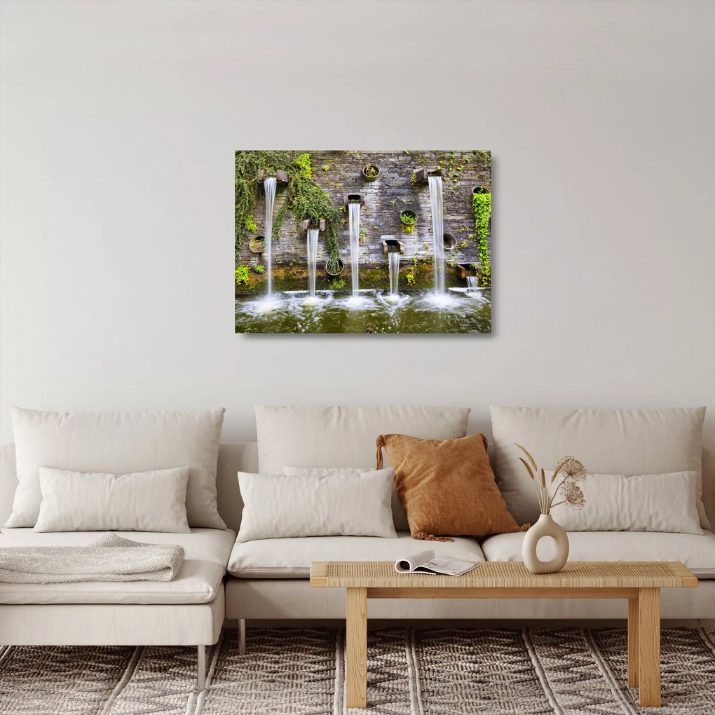 Kép - Kőfal, Hamburg, Németország (üvegen) (70x50 cm)