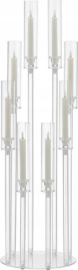 Kúpos gyertyatartó 98cm 8 ágú akril dekoratív esküvői asztalra