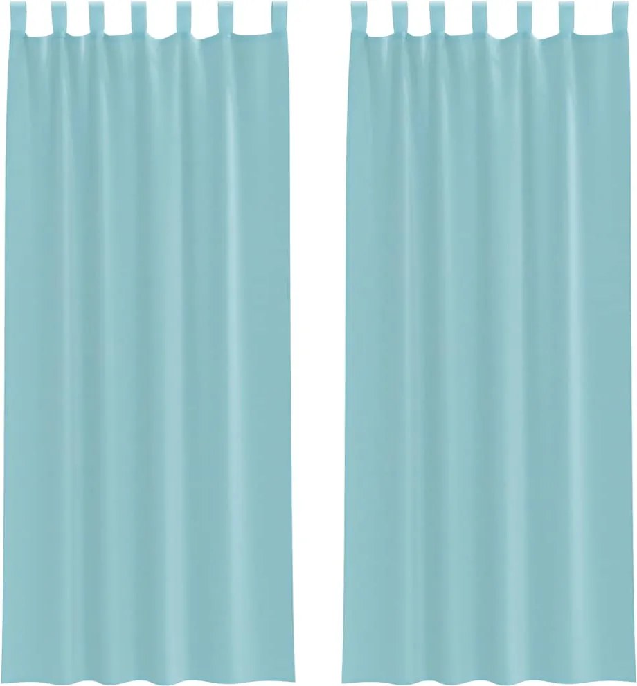 vidaXL 2 db türkizkék fátyolfüggönyök hurokkal 140x260 cm