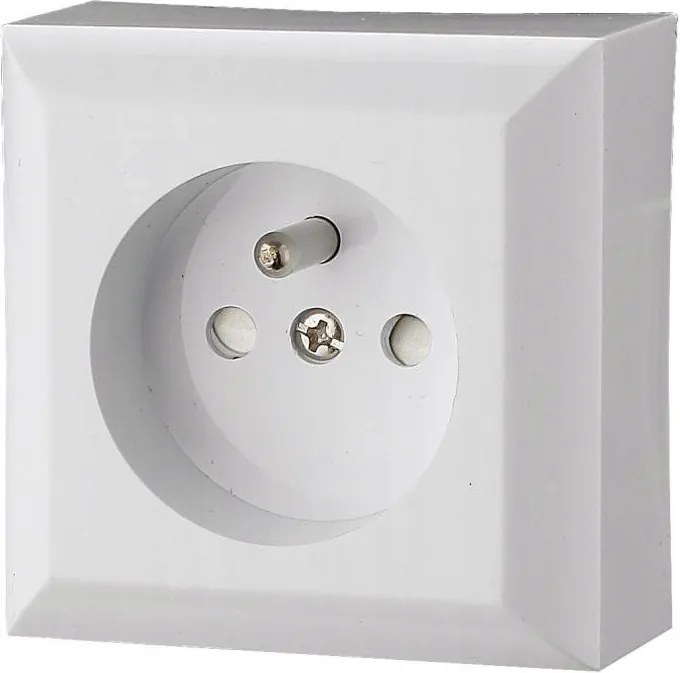 Falra szerelhető elektromos aljzat földeléssel Gao fehér Qqq