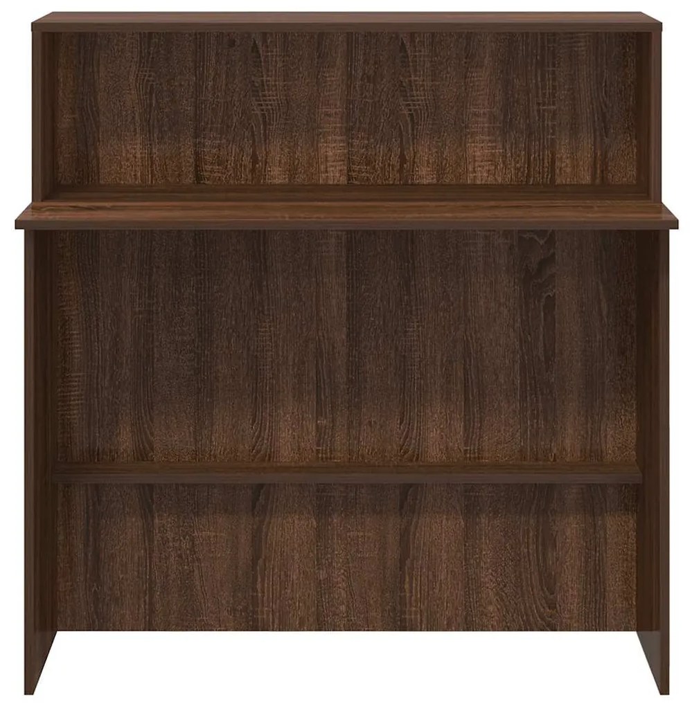 recepciós pult barna tölgyszínű 100x50x103,5 cm szerelt fa