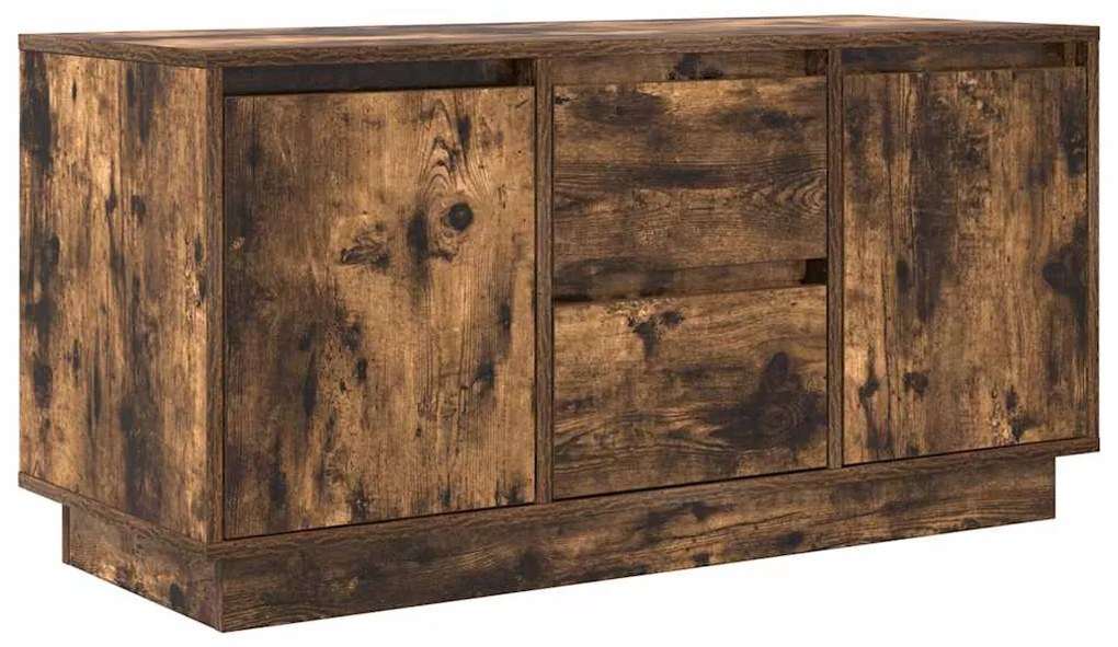 füstös tölgyszínű TV-szekrény LED-világítással 100x41x50 cm