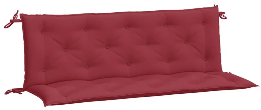 2 db borvörös oxford szövet kerti padpárna 150 x 50 x 7 cm