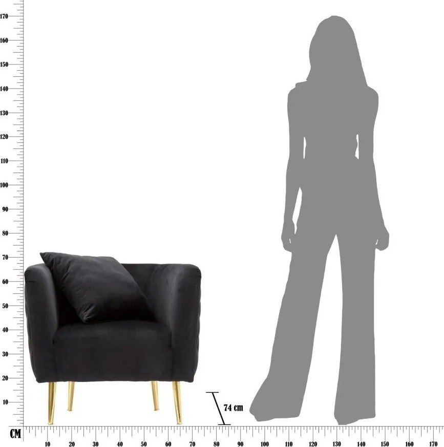 Fekete bársony fotel Bucarest – Mauro Ferretti